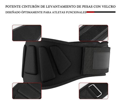 Cinturón De Gimnasio Soporte Lumbar Deportivo Negro