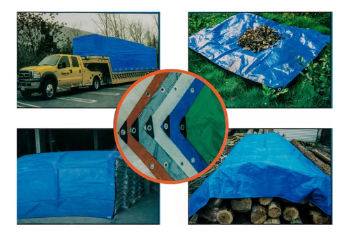 Lona Carpa Impermeable Multiuso 3x5 Mts Azul Con Ojetillos