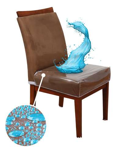 Kit 4 Unidades Capa Para Assento De Cadeira Sala De Jantar Cor Cristal G Desenho do tecido Impermeável
