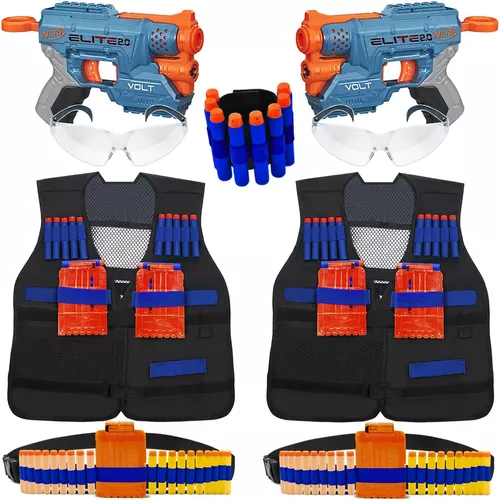 Big Kit Criança 2 Armas Nerf + Colete + Acessórios +30 Balas