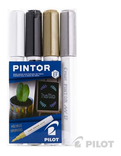 Marcador Pilot Pintor Extra Fino De Set De 4 Unidades