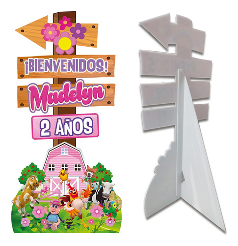 Figura Coroplast Letrero Bienvenida 1m Granja De Zenon Niña