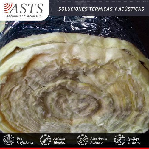 Lana Vidrio Asts 50 Mm Aluminio Reforzado 2da Selección 25m2