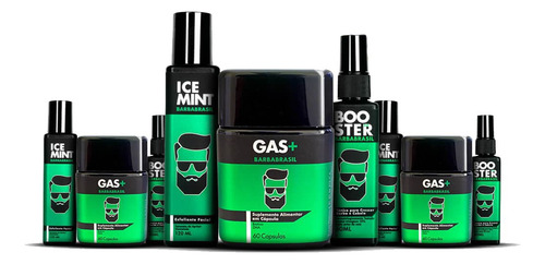 3 Kit Crescer Barba Esfoliante, Gas+, Tonico Barba Brasil