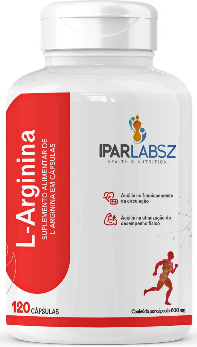 Arginina 2000mg IPAR Labsz L-arginina Vasodilatação Muscular 120 Cápsulas