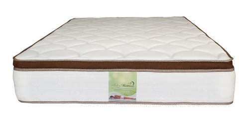 Imagen 2 de 4 de Colchón Matrimonial de resortes Bio Mattress Resortes Superlastick Manchester blanco - 135cm x 190cm x 28cm con pillow top