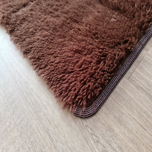 Alfombra Bajada De Cama Shaggy 60x150 Café Clems