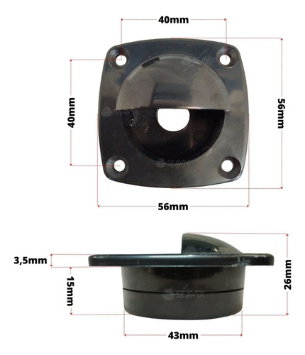 Puxador Preto Em Abs Resistente Ideal Para Tampas De Viveiros Barcos Lanchas Iates Pescas Caiaque Armarios Gavetas Cômodas Guarda Roupas Motorhome Trailers Puxador Seavix Viveiros Embutir