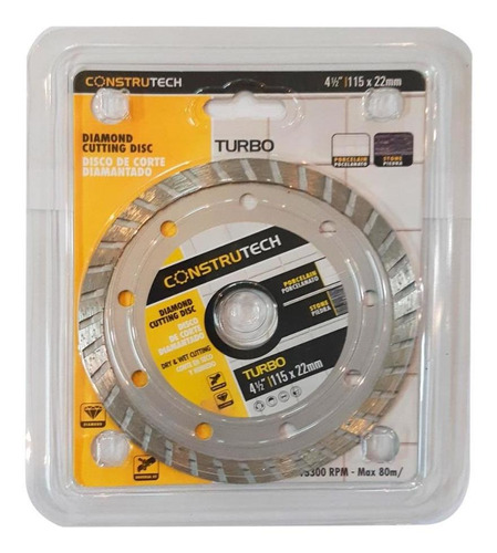 Disco Diamantado Turbo 115mm Construtech U R U