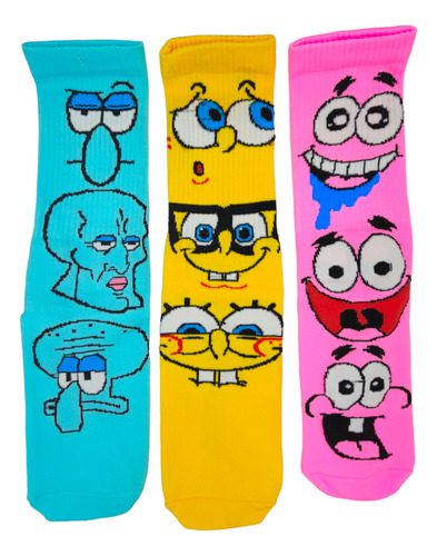 Calcetas Bob Esponja Calamarda Patricio Calcetas Premium Spo