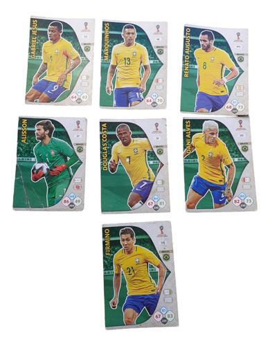 7 Tajetas Panini Rusia 2018 Jugadores De Brasil