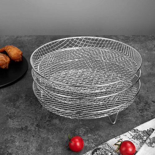 - 3 Pçs Rack De Fritadeira De Ar Grill Redondo 20cm