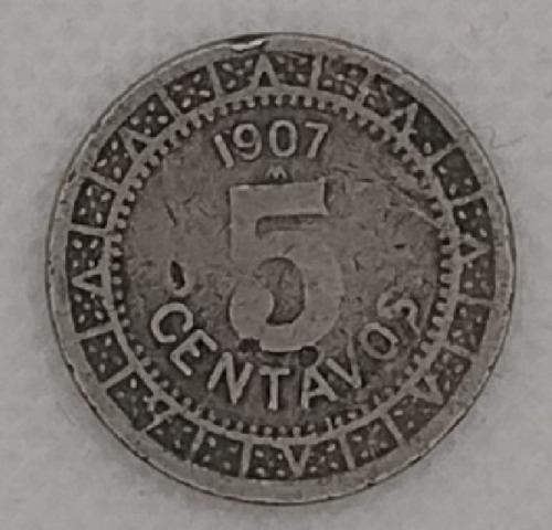 Moneda De 5 Centavos De 1907 Bien Detallada