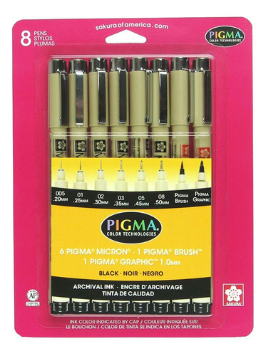 Sakura Pigma Micron 8 Piezas +