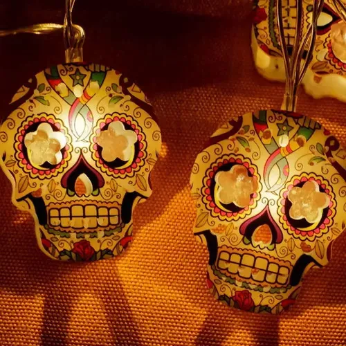 A Serie De Decoración De Halloween Con Luz Led Skull Terror