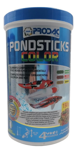 Prodac Alimento Pondsticks Color 150g Acuario Peces Pecera