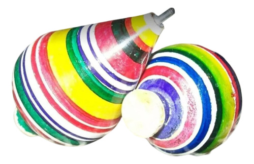 Gcg 2 Trompos De Madera Colores Tradicional Y Cuerdas Retro