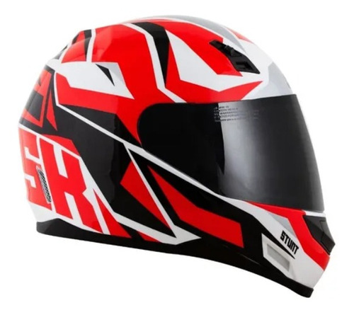 Capacete para moto  integral Norisk  FF391 Stunt  branco, preto e vermelho cutting tamanho 58 