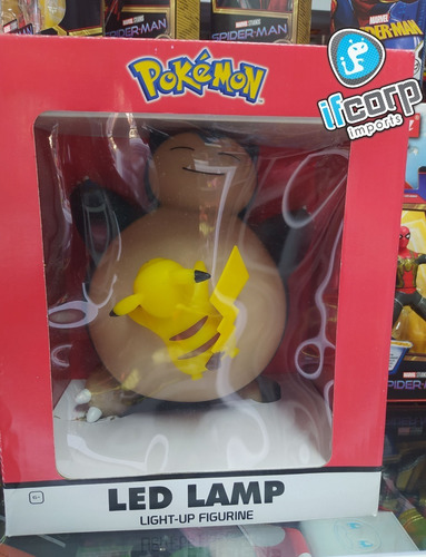 Lampara Pokemon Center Snorlax Y Pikachu Led Lamp Original