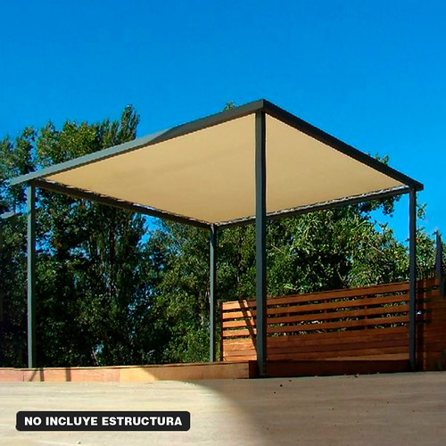 Imagen 6 de 10 de Malla 90% De Sombra Lista Para Instalar Beige De 5m X 4m