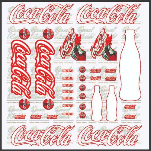 Decal(tampos) Logotipos Coca Cola Para Autos A Escala 1/64 (Usado)