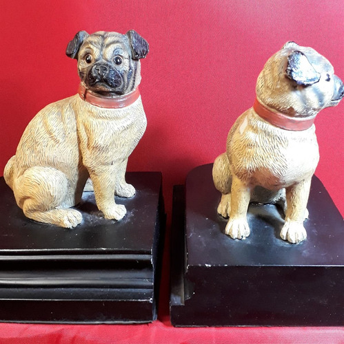 Portalibros  Perro  Pug Vintage Libros Adorno