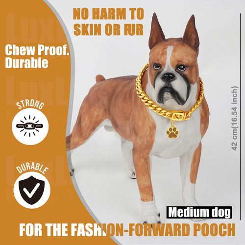 Collar De Perro Cuban Link Gold De Luxlife Collar De Perro