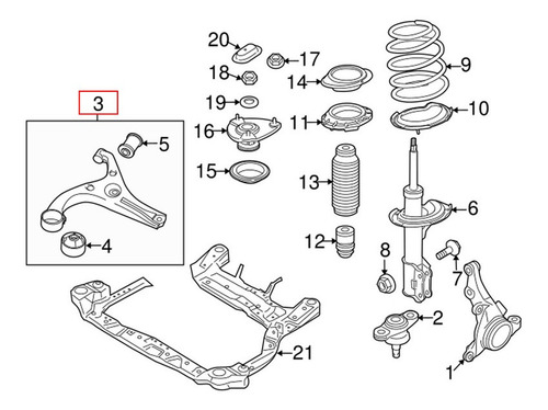 Horquilla Sup Delantera Izq Para Hyundai Verna 1.6l 2011
