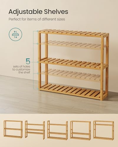Estantería De Bambú Multifuncional Con 3 Estantes Para Baño