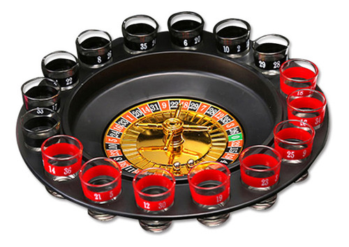 Juego De Mesa De Ruleta Con 16 Copas De Vino