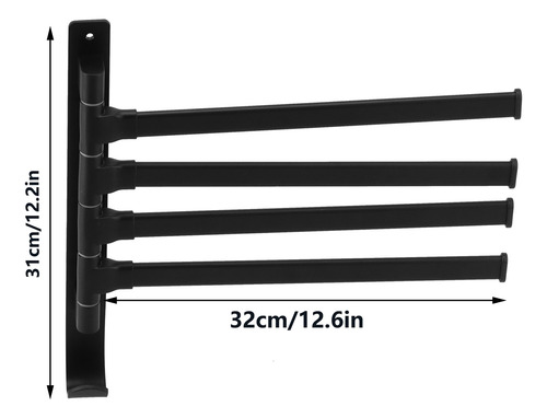 Toallero Giratorio De 4 Polos Space Aluminium