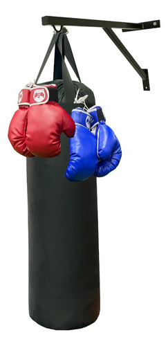 Saco De Boxeo 120cm Relleno + Soporte Pared + 2 Par Guantes