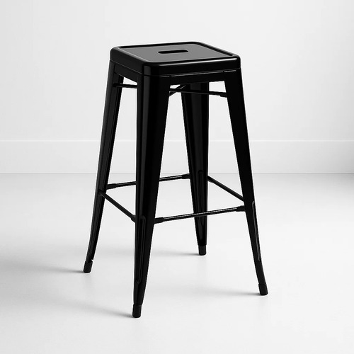 Piso Taburete Tolix Alto - Negro