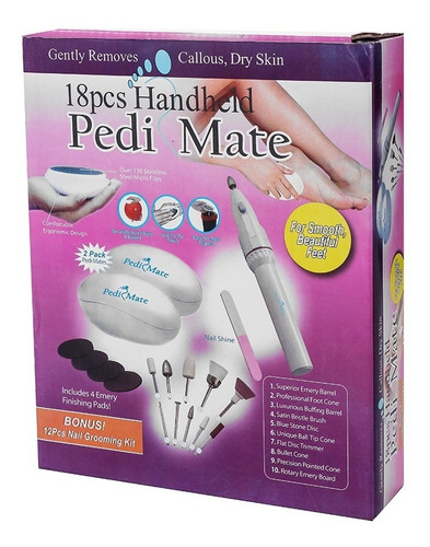 Set De Manicura Y Pedicura Portatil A Pila Aa 18 Piezas