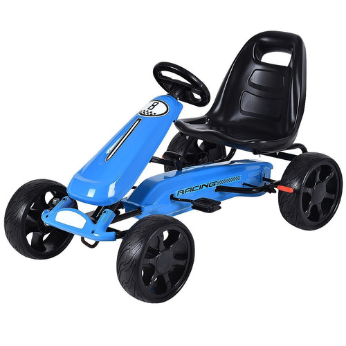 Costzon Go Kart Blue Pedal Racer Carro Montable Niños