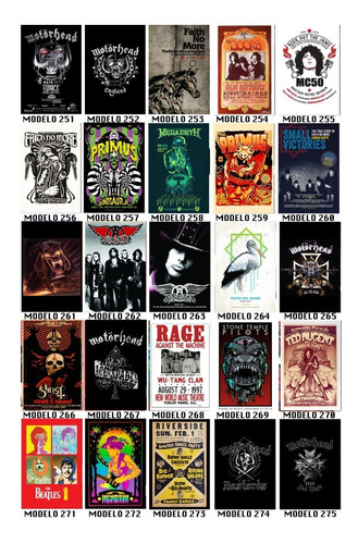 Imagem 2 de 10 de Kit 10 Impressos Fotográficos Show Poster De Bandas De Rock