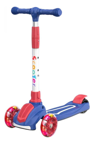Monopatín Scooter Infantil Bicolor Azul Y Rojo Spacezat