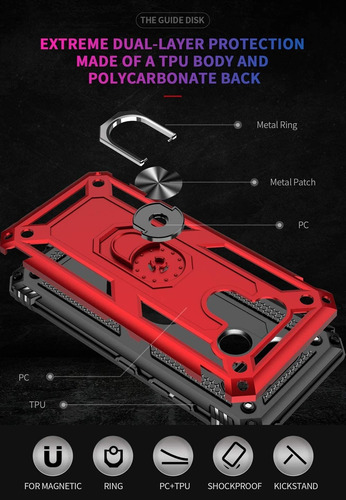 Rudo Uso Funda Sólido A Prueba De Terremotos Case Para LG K50/LG Q60+screen Mica