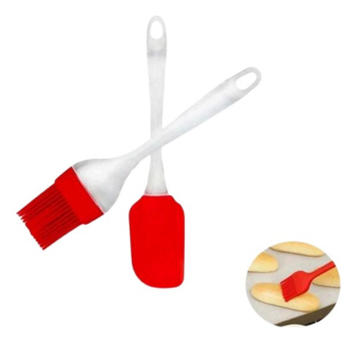 Kit 2 Peças Colher Espátula De Silicone Cores Sortidas 19cm