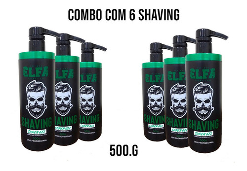 Shaving Gel De Barbear Elfa For Man 500g - 6 Unidades