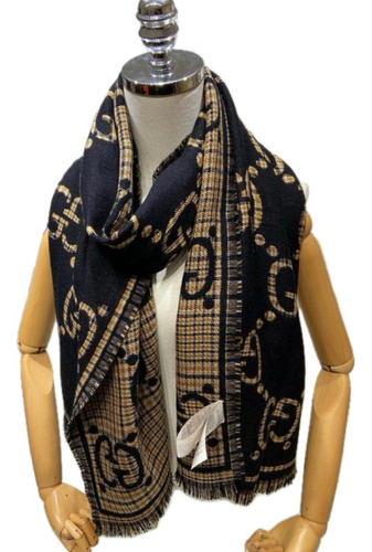 Cachecol Dupla Face G Preto Liso 170x70 Cm