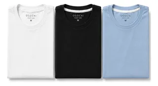 Kit 3 Camiseta Basica Ogochi Masculina Slim Original Algodao