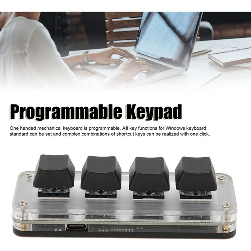 Mini Teclado Mecânico De 4 Teclas, Tipo De Teclas Totalmente