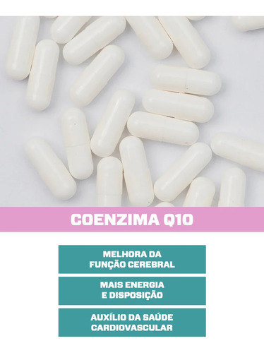 3 Potes da Coenzima Q10 Ubiquinol - Fórmula Avançada com 100mg de Coenzima Por Cápsula + Mct e Vitamina E - 60 Cápsulas