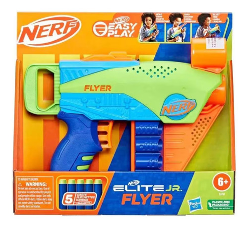 Lanzador De Dardos Nerf Elite Jr Flyer Hasbro 5 Dardos