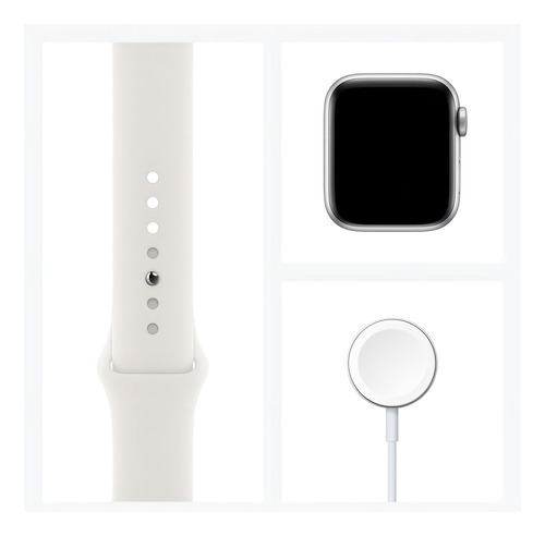 Apple Watch (GPS+Cellular) Series 6 display de 1.575" con correa de fluoroelastómero color blanco y caja color plata - Bueno (Reacondicionado)