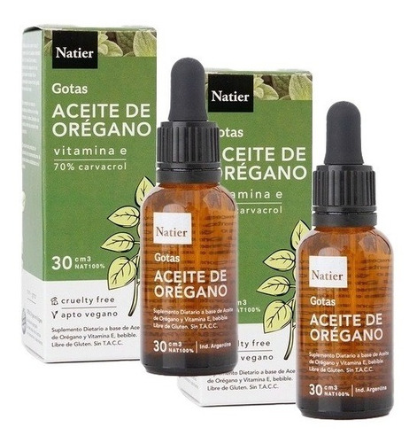 Aceite De Orégano 100% Puro X 30 Cc - Natier - Combo X 2