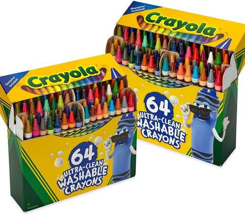 2 Cajas De 64 Crayones A Granel Crayola Ultra-clean Washa...