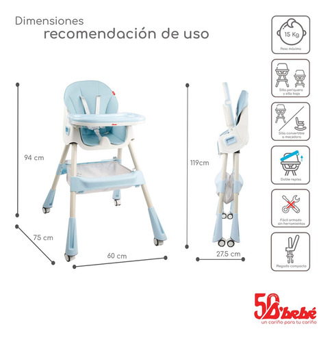 D'bebé Silla Eat And Rock Mecedora Con Llantas