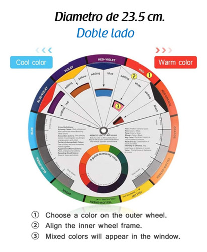 Circulo Cromático Profesional Rueda Guía De Mezcla De Color